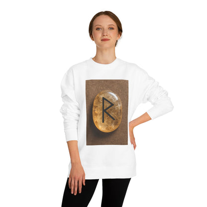 Mystical Rune Unisex Crew Neck Sweatshirt, Spiritual Gift, Cozy Layering, Unique Hoodie for Meditation, Rune Symbol Sweatshirt