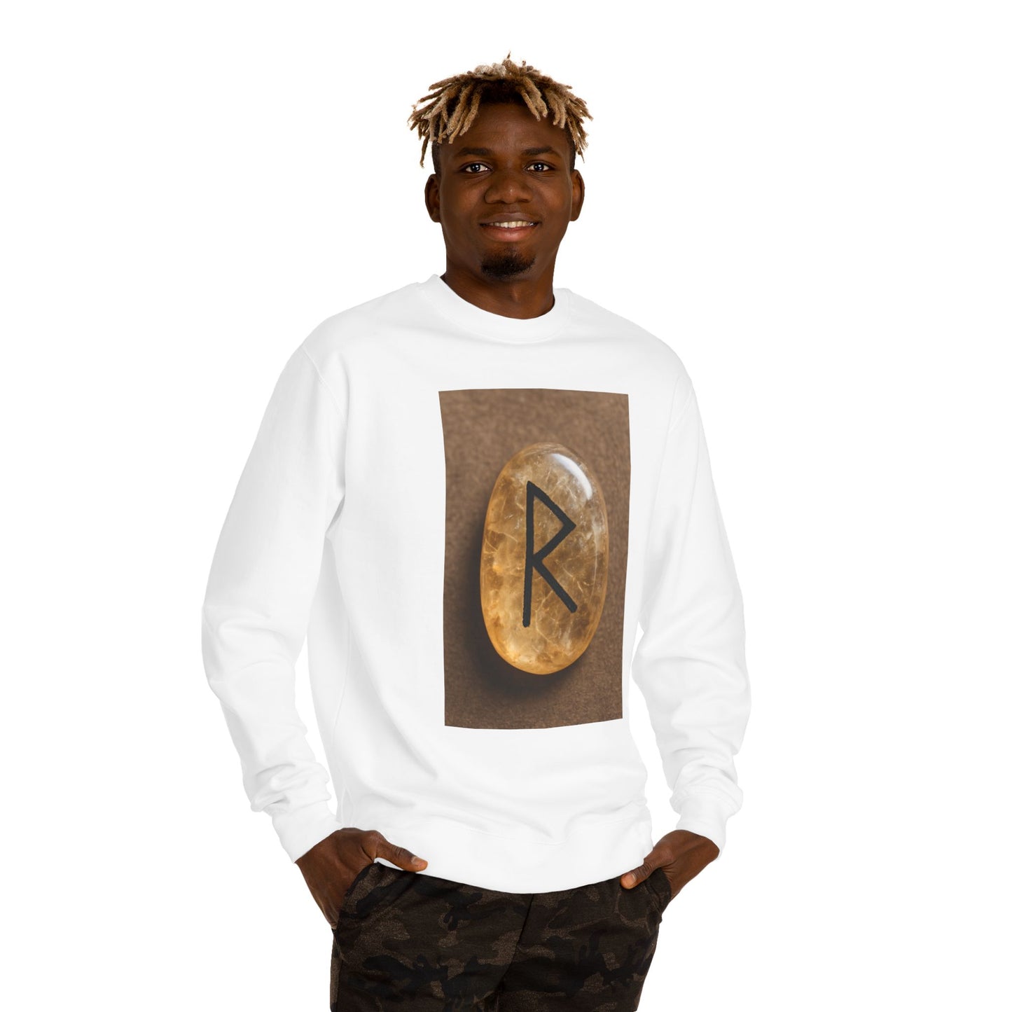 Mystical Rune Unisex Crew Neck Sweatshirt, Spiritual Gift, Cozy Layering, Unique Hoodie for Meditation, Rune Symbol Sweatshirt